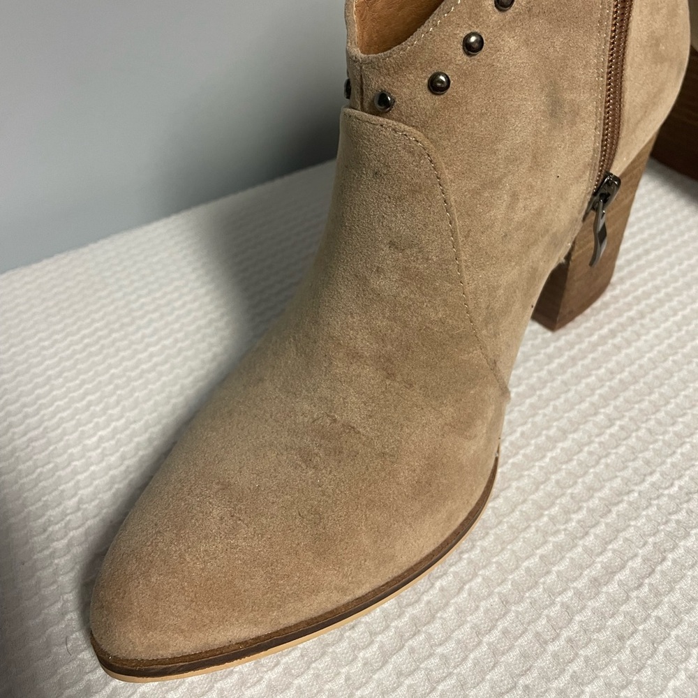 Camel Colored Suede Booties - image 7
